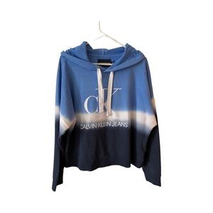 Calvin Klein Blue and White Hoodie Size XL